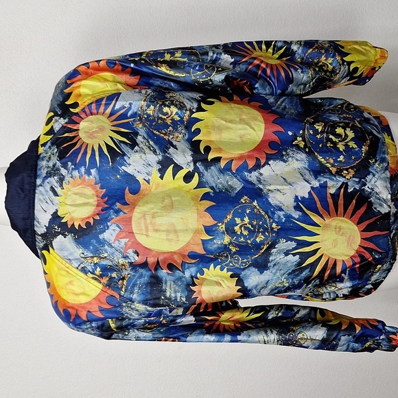Head Vintage Blue 90's Sun Clouds Reversible Bomber Windbreaker Jacket Size L - Picture 6 of 15